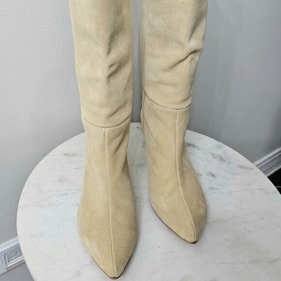 Knee-high Pull-on Boots in Suede - Picture 3 of 10